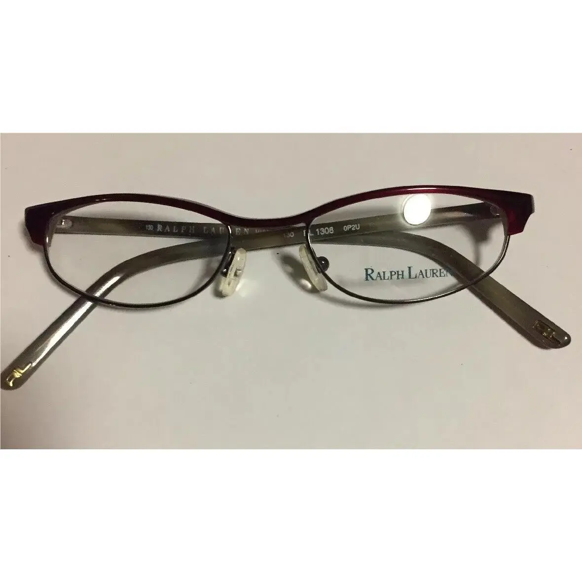 Polo Ralph Lauren 1308 Maroon Plastic Frame Glasses Eyeglasses 47-17-130