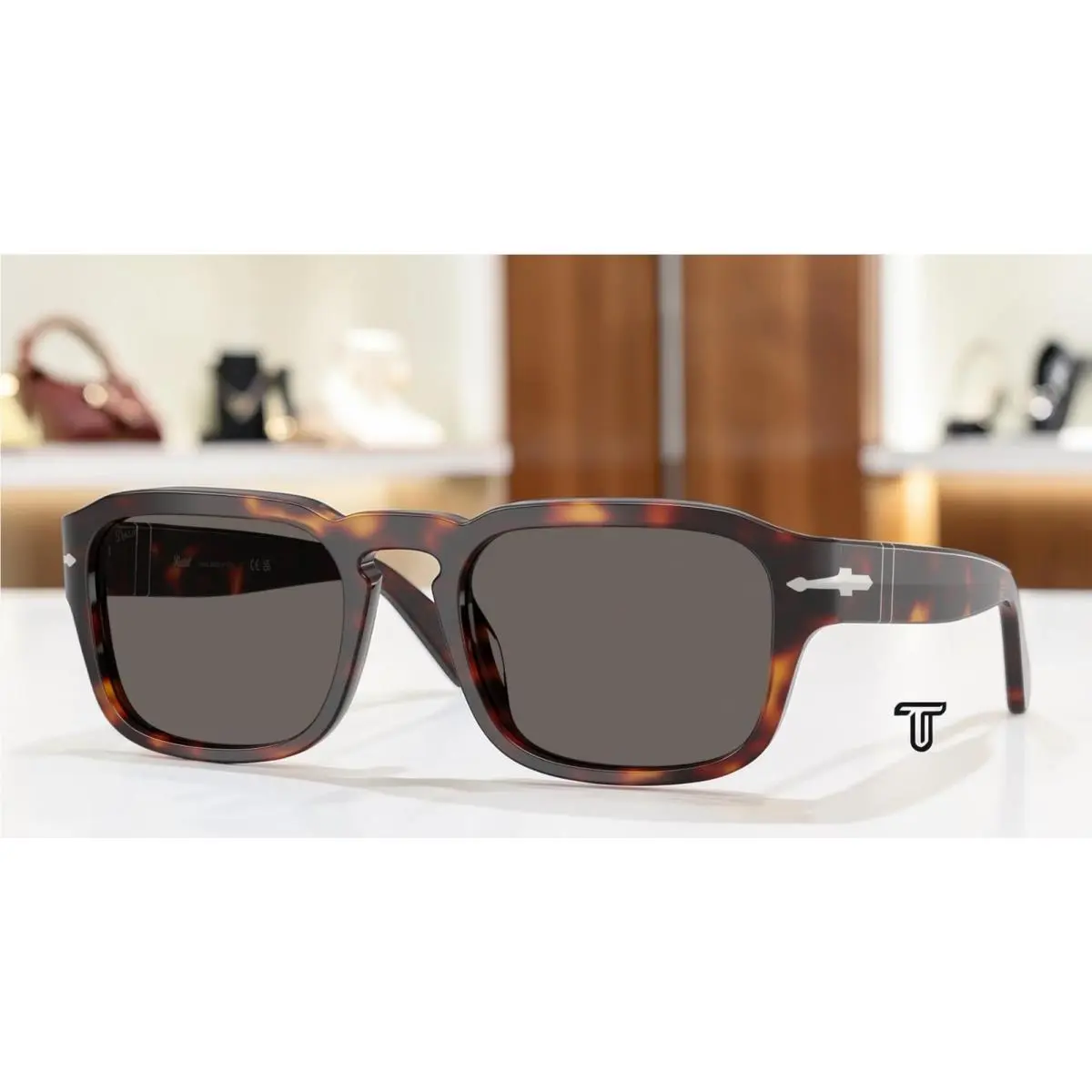 PO3386S 24 B1 Havana Dark Grey 56 mm Unisex Sunglasses by Persol
