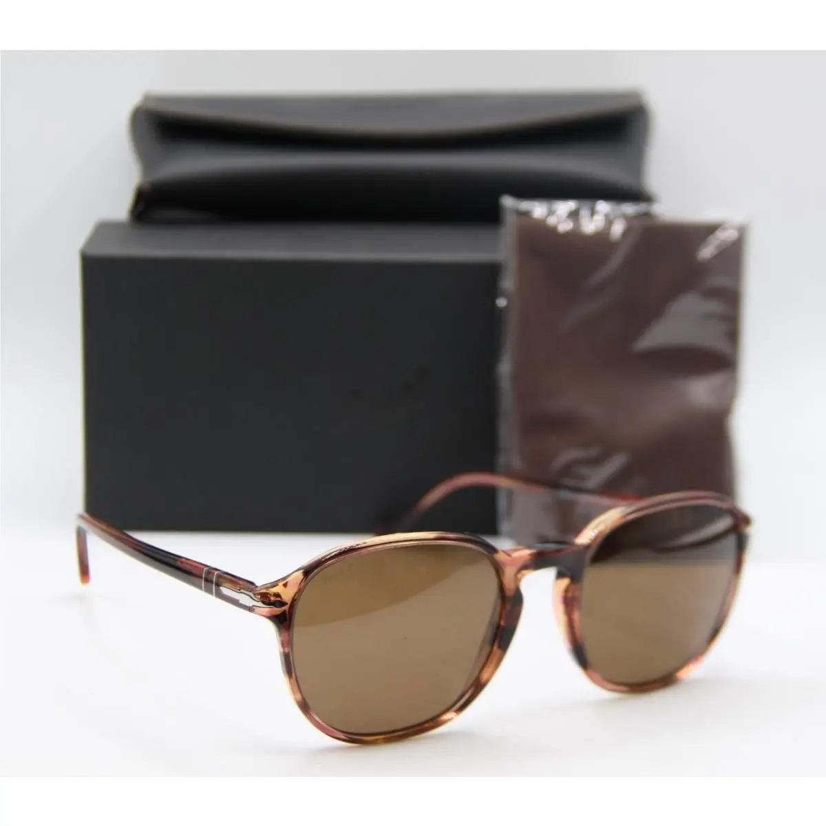 Persol P 3343-S 1209/57 Brown Pink Polarize Frame Sunglasses 53-21