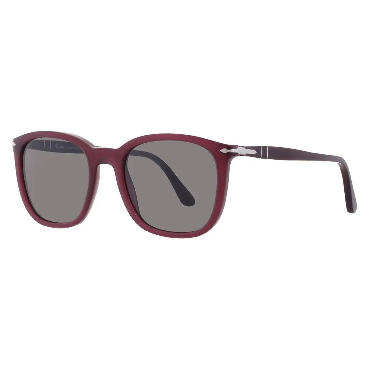 Persol Grey Square Unisex Sunglasses PO3355S 1216B1 52 PO3355S 1216B1 52