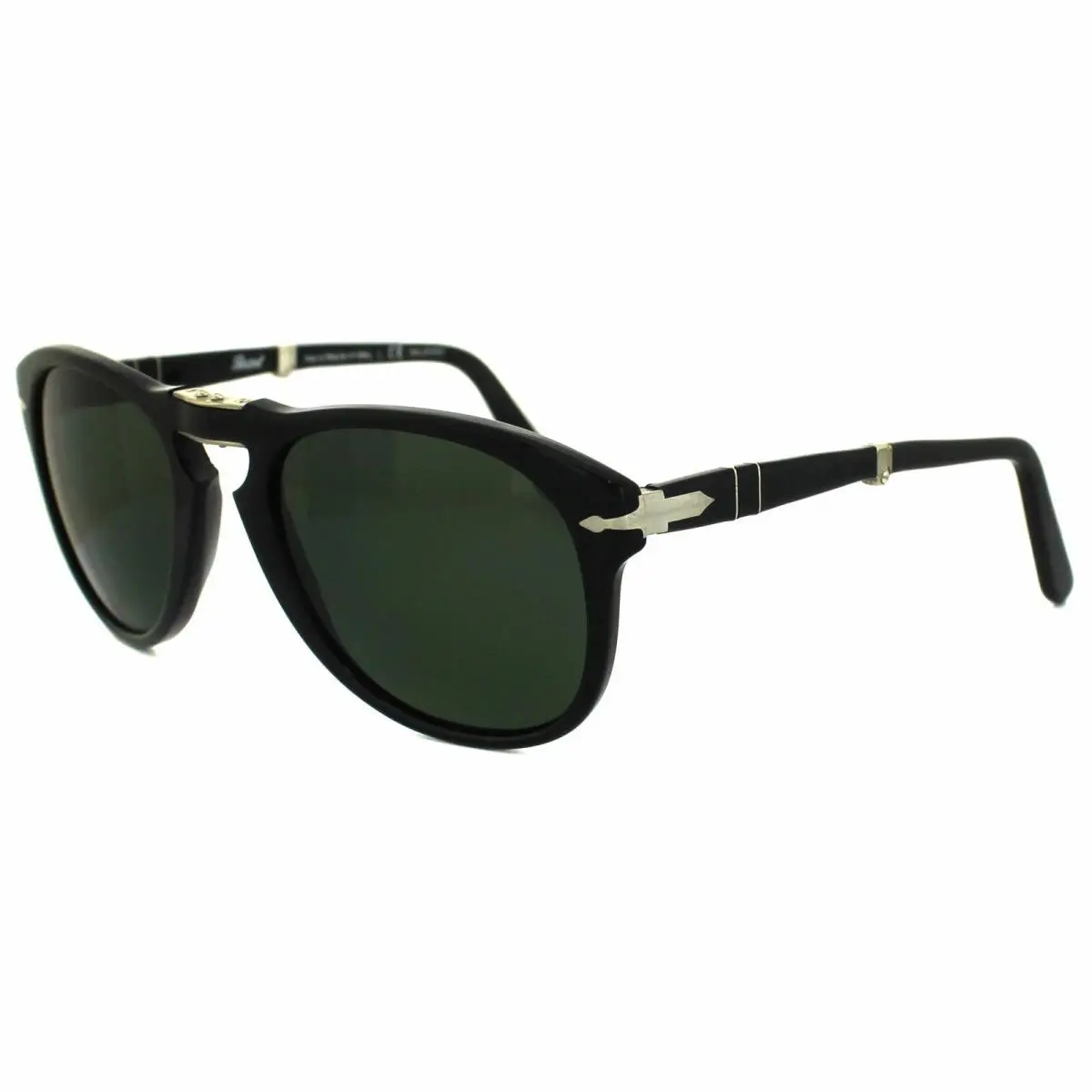 Persol Sunglasses PO0714 95/58 Black Green Polarized Folding 54mm