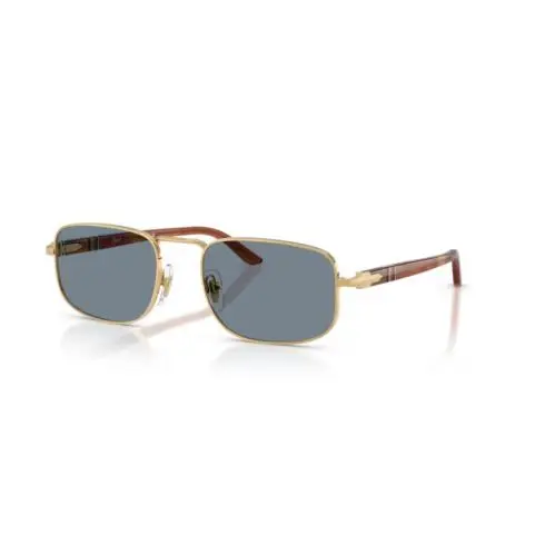 Persol 0PO1027S 113256 Gold/light Blue Soft Square 56mm Mens Sunglasses