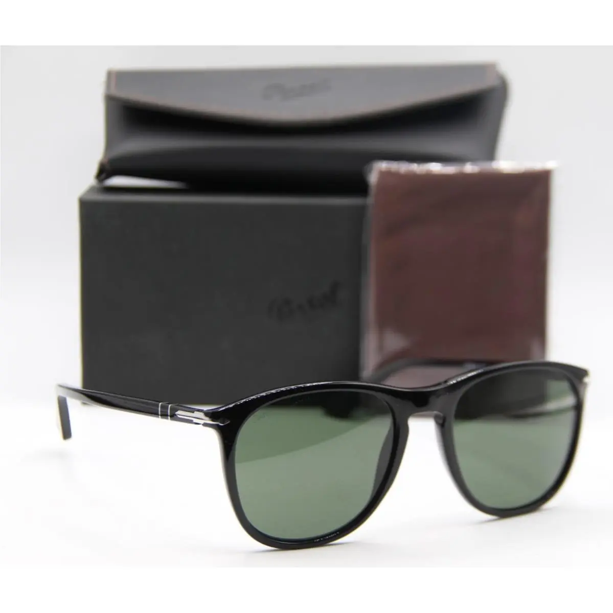 Persol P 3314-S 95/31 Black Silver Frames Sunglasses 57-20