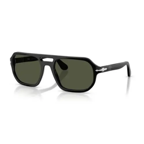 Persol 0PO3393S - Guido 95/31 Black/green 59mm Men`s Sunglasses - Frame: Black, Lens: Green