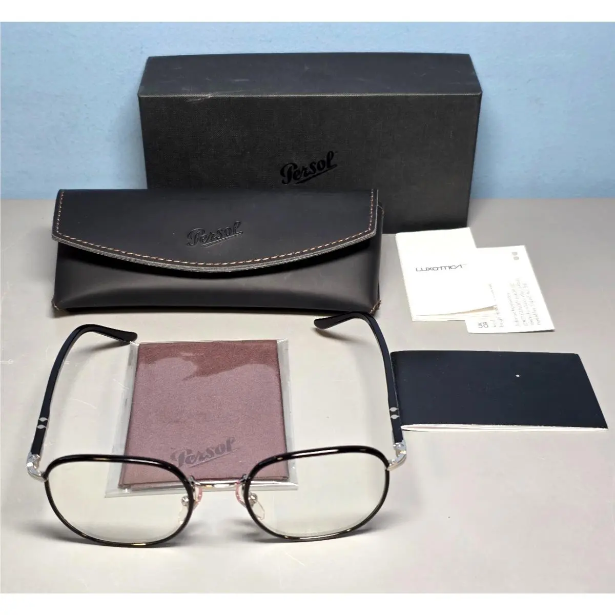 Persol Transitions 8 Green 1125GJ Silver/black Frame Green Lenses 52-20-145