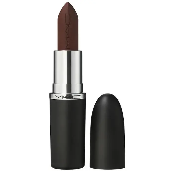 100%Authentic Mac Silky Matte 12HR Wear Lipstick 26shades 0.12 oz / 3.5 g Bare M·A·Cximal - deep rich chocolate brown by MAC Cosmetics