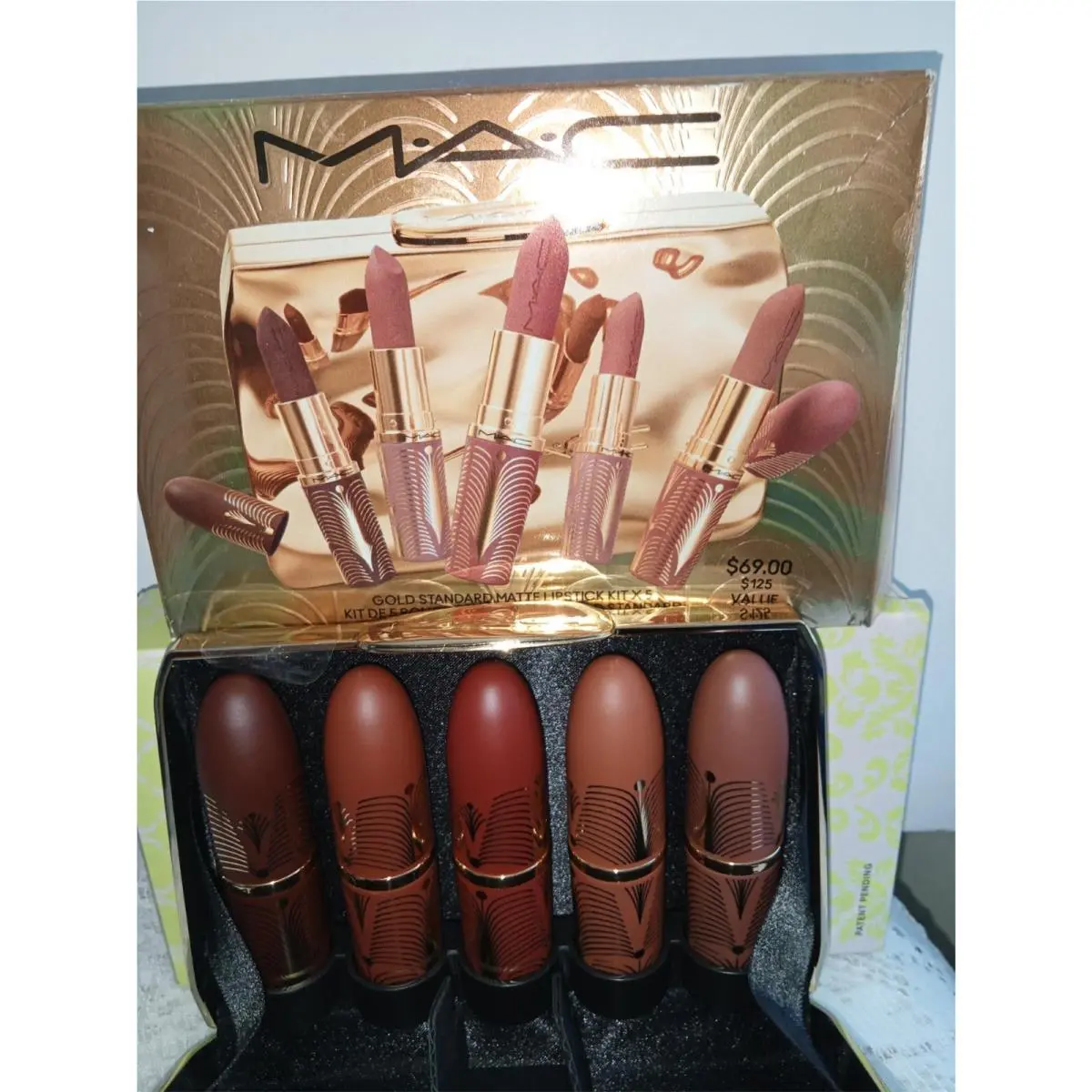 Mac Gold Standard Matte 5 Pieces Lipstick Kit with Limited Edition Clutch by MAC Cosmetics