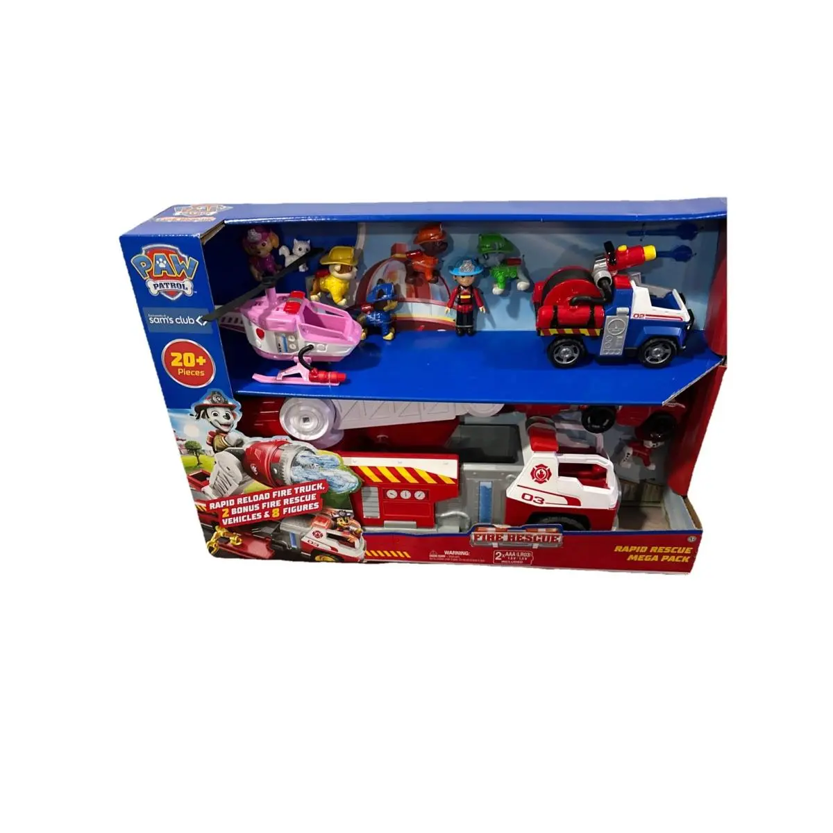 Paw Patrol Rapid Fire Rescue Mega Pack Playset 4 Vehicle + 8 Figures Read