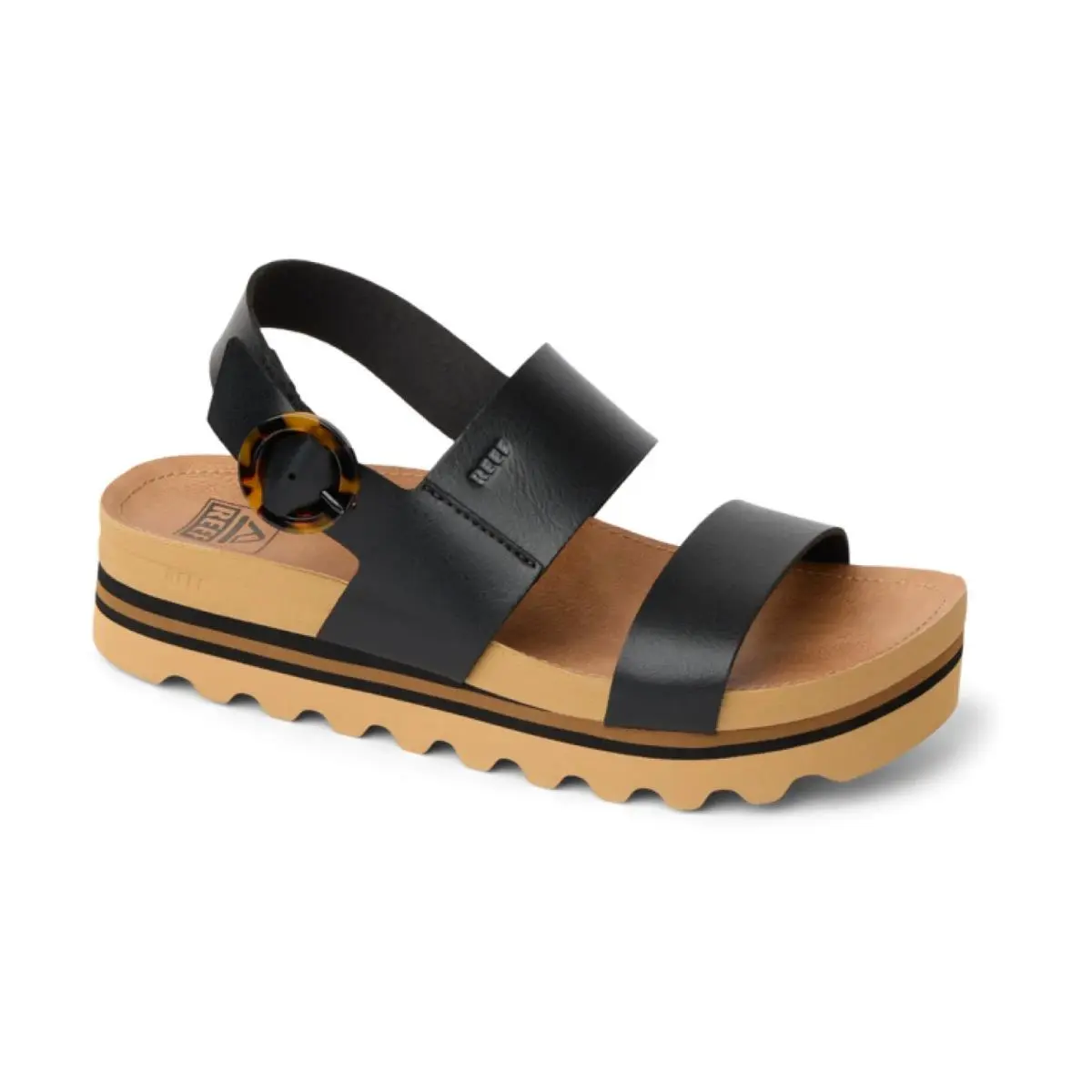 Reef Vista Hi Buckle Women`s Sandals Black/tan - 5 Medium