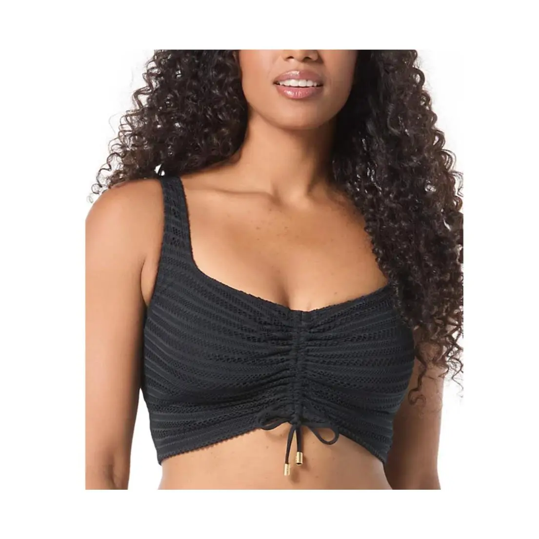 Coco  Women`s Elevate Black Shirred Bikini Top Size 40D 18026 by Reef