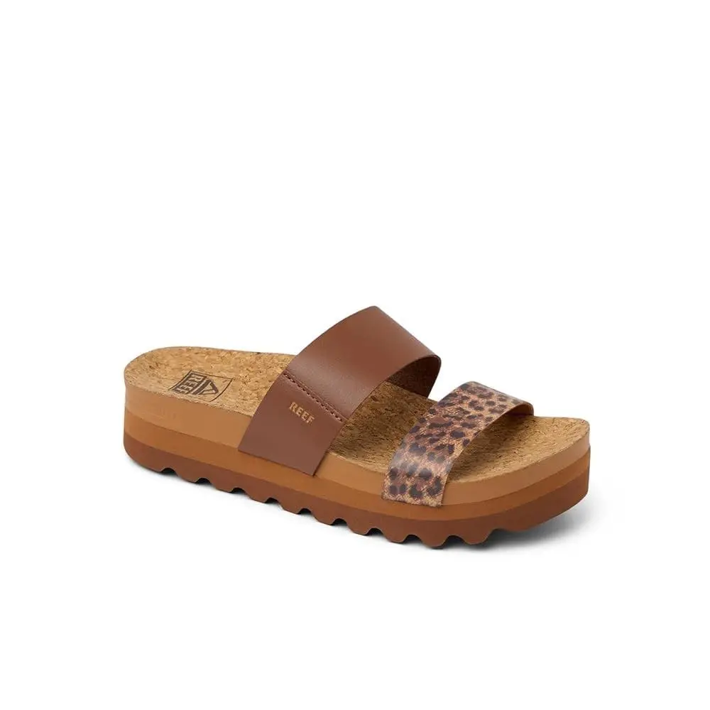 Reef Cushion Vista Hi Women`s Comfort Platfor Chocolate/tan Braid - 9.5 Medium