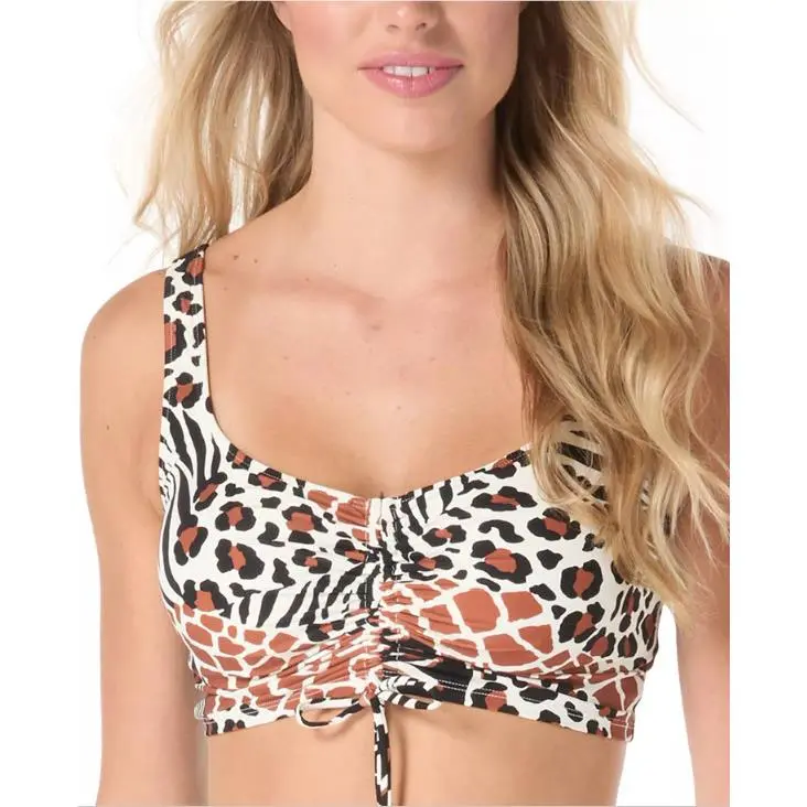 Coco  Women`s Elevate Printed Ruched Underwire Swim Bikini Top Sz 38D 18041 by Reef
