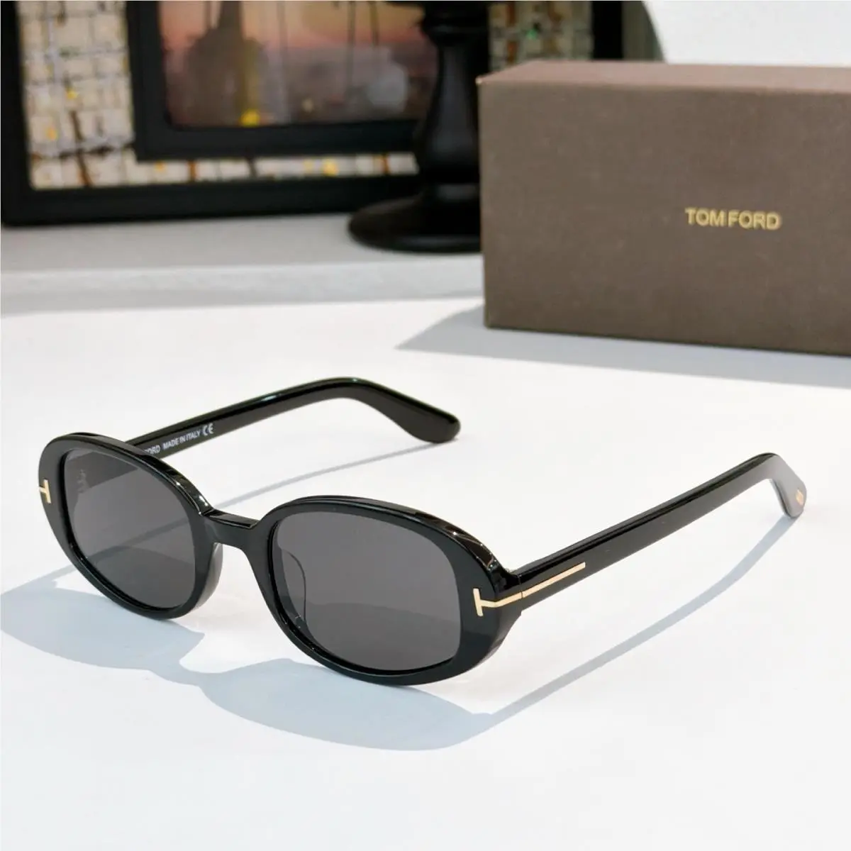 Iggy Sunglasses TF1364 Havana/blue 49-21-140mm with Case by Tom Ford