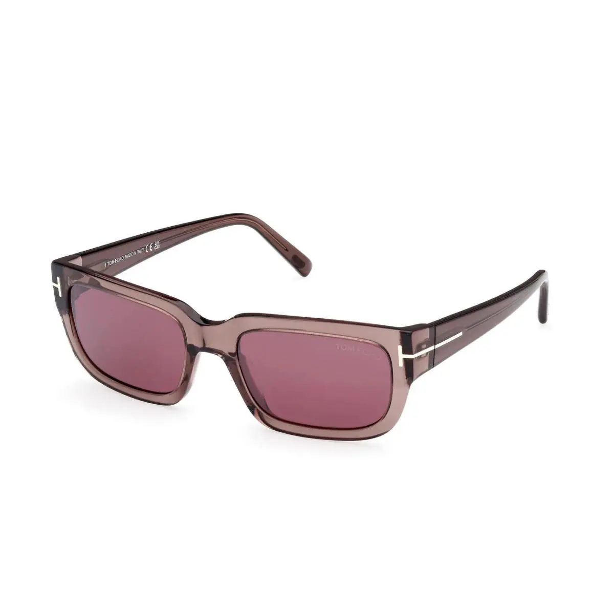 Tom Ford Ezra TF1075 45U Light Brown Bordeaux Unisex Sunglasses
