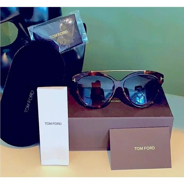 Tom Ford Livia TF518 53F Havana Tortoise Gold Sunglasses 58-14