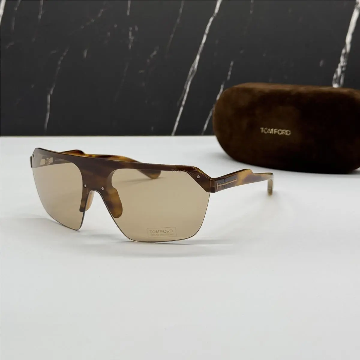 Tom Ford Razor TF797 55E Havana/brown Unisex Shield Sunglasses Tom Ford FT07