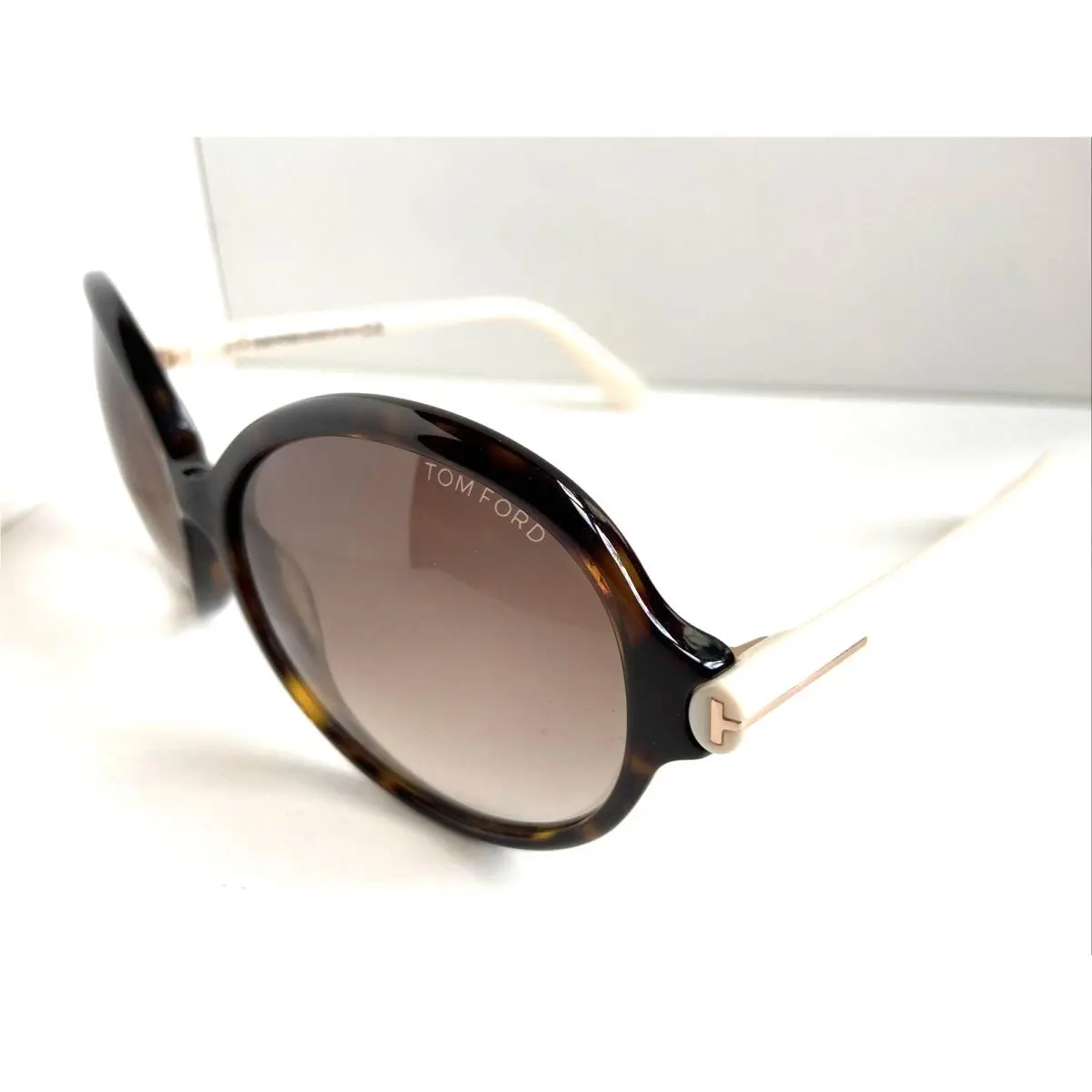 Tom Ford Round 59mm Tortoise Oversized Women`s Sunglasses M