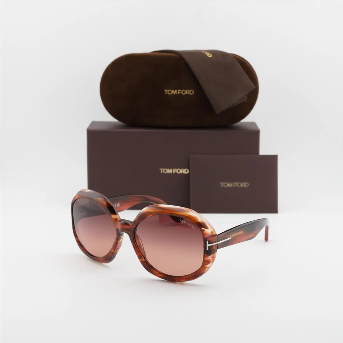Tom Ford FT1011 55F Colored Havana/brown Gradient 62-17-135 Sunglasses