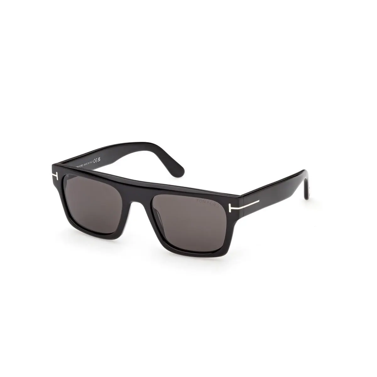 Tom Ford FT1337 F 01A Acetate Shiny Black Smoke 55 mm Men`s Sunglasses