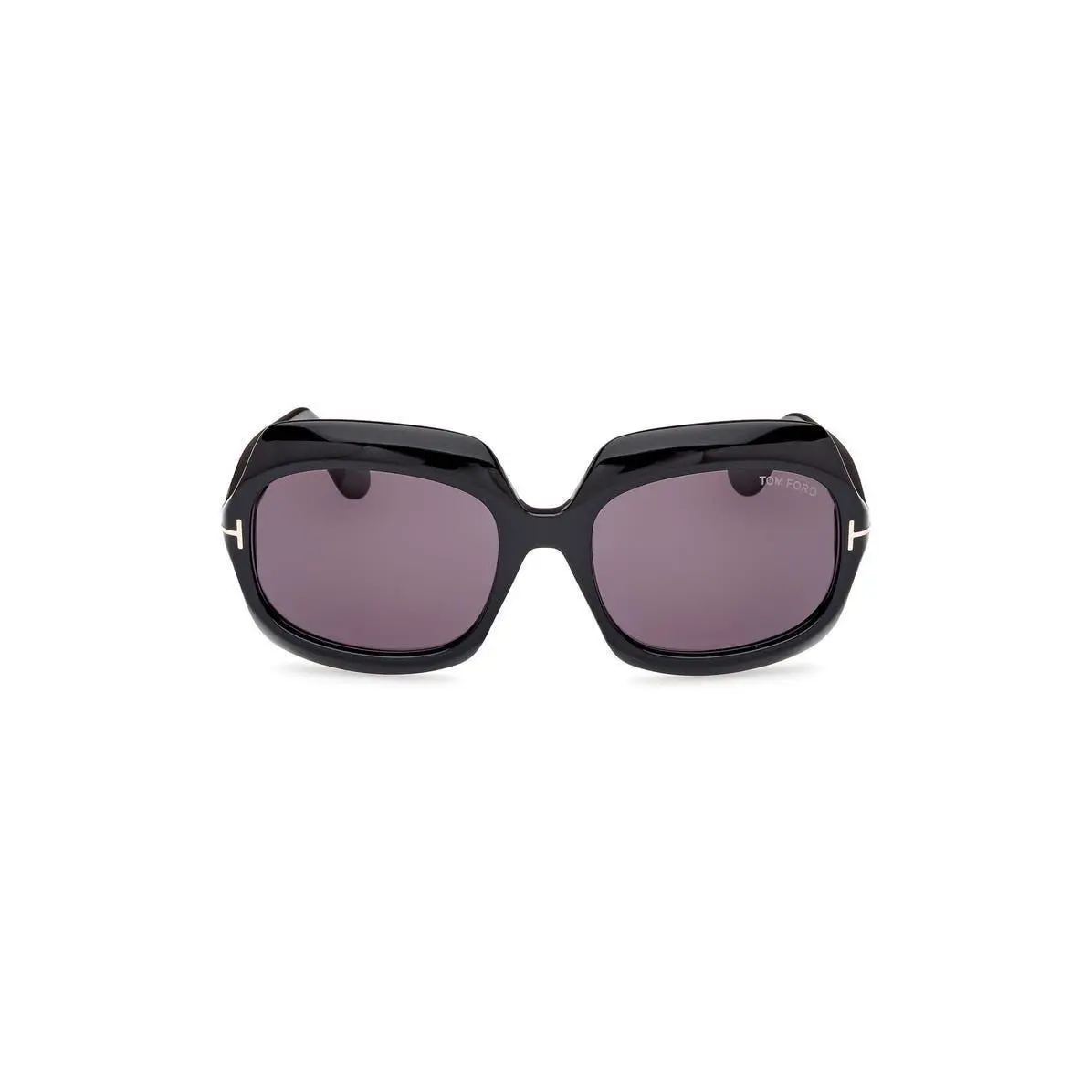 Tom Ford Women Ren 60mm Geometric Sunglasses Shiny Black / Smoke