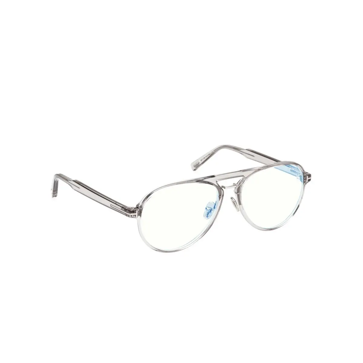 Tom Ford FT5981 B 020 Injected Shiny Grey Demo Lens 57 mm Men`s Eyeglasses