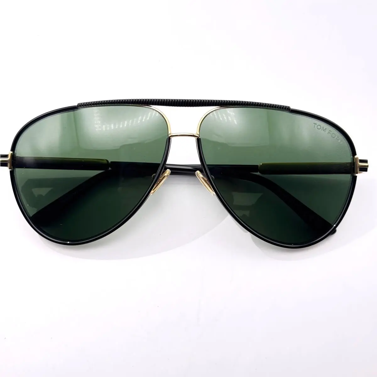 Sunglasses Rupert-02 TF1340 01N Black Aviator Frame Green Lens 63mm by Tom Ford