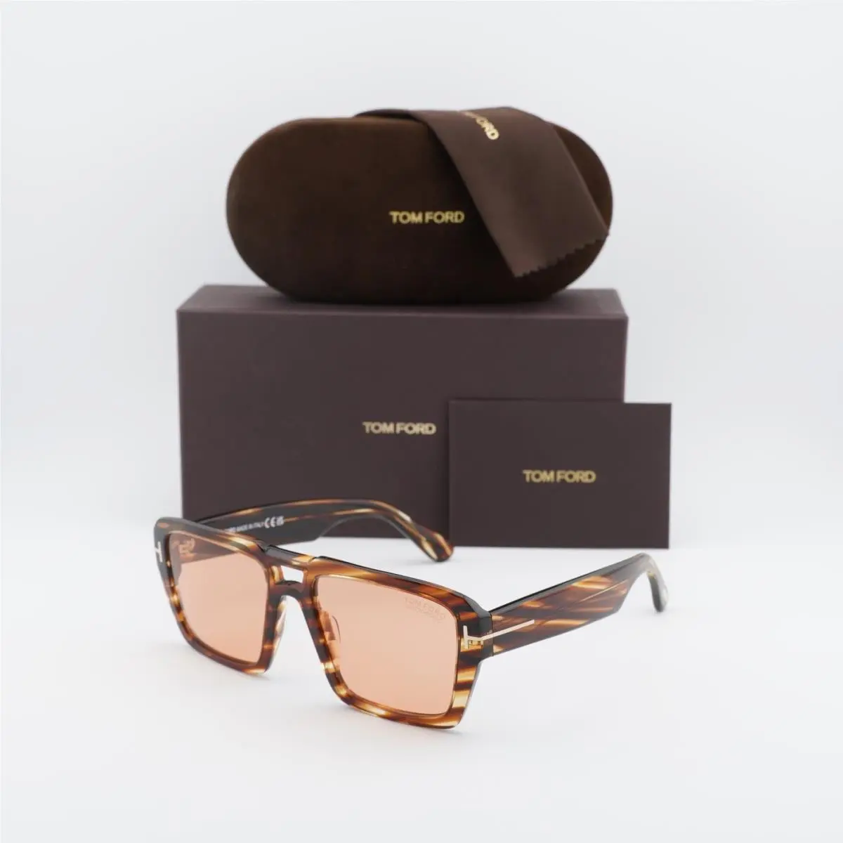 Tom Ford FT1153 55E Striped Brown Havana/orange Photochromic 56-19-145