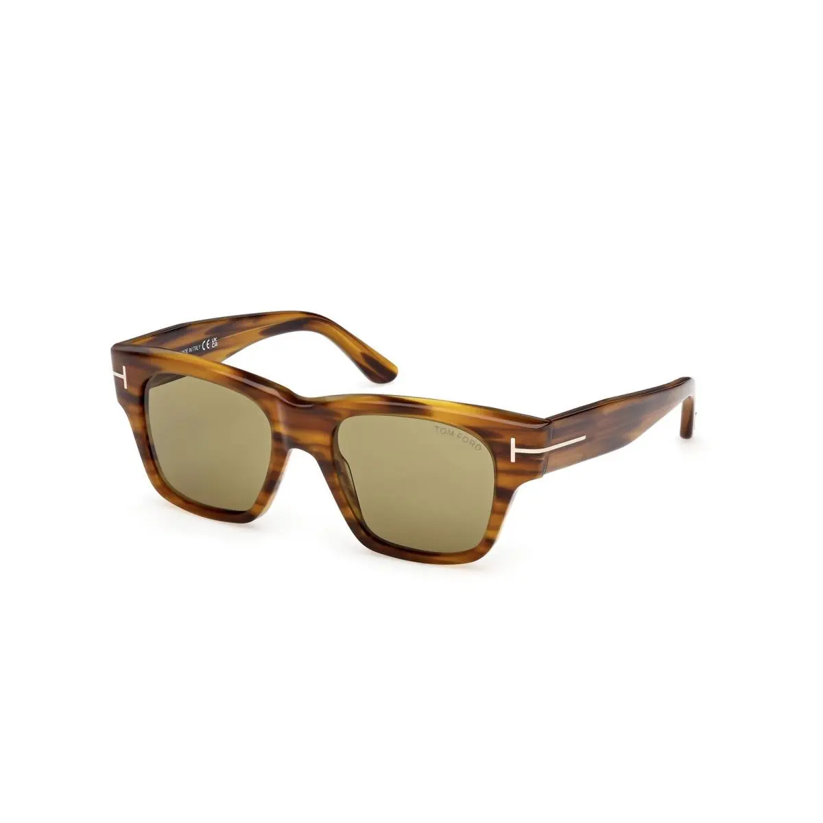 Tom Ford FT1280 55N Caine-02 Coloured Havana Green Lens 53 mm Men`s Sunglasses