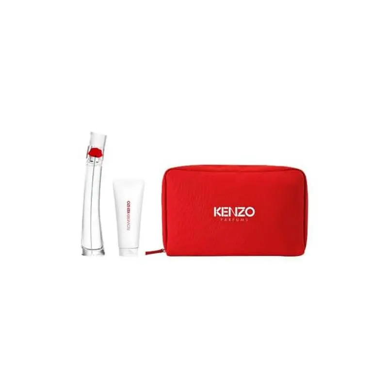 Flower By Kenzo For Women - 3 Pc Gift Set 1.7Oz Edp Spray 2.5Oz Body Milk Pouch