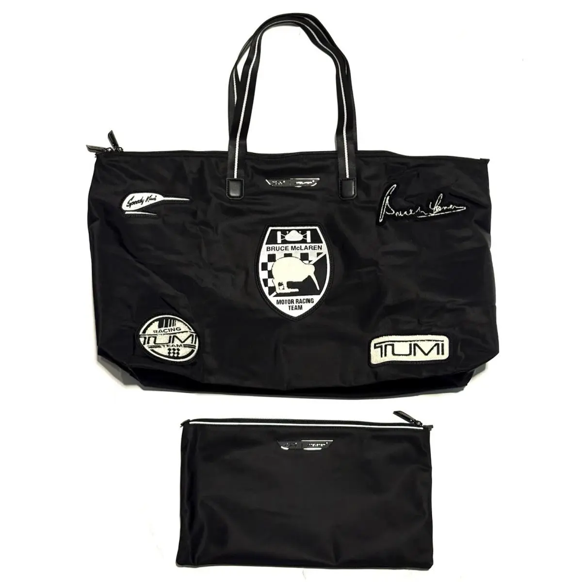 Tumi Mclaren Just In Case Multi Patch Tote Black White 23” Racing Team Bruce