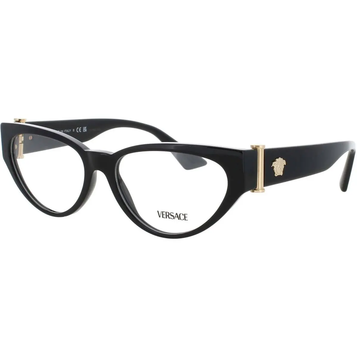 Versace Women`s Eyeglasses Black Acetate Cat Eye Full Rim Frame 0VE3366 GB1