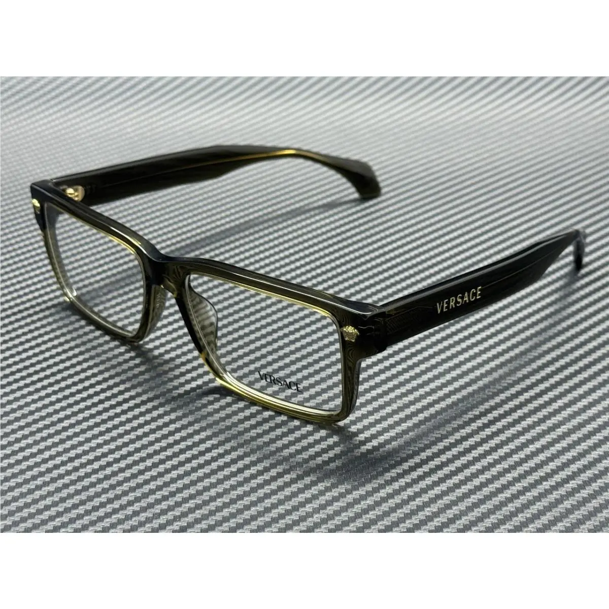 Versace VE3391U 5542 Dark Green Transparent Men`s 56 mm Eyeglasses
