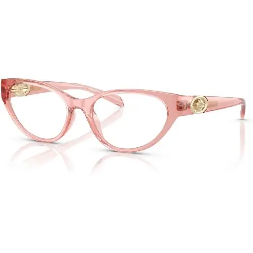 Versace VE3372U 5322 Cat Eye Eyeglasses 54mm Transparent Pink / Clear Demo Lens
