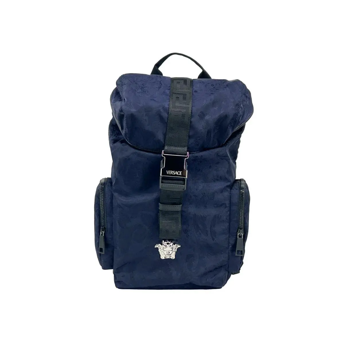 Versace Medusa Nylon Buckle Drawstring Backpack Bag