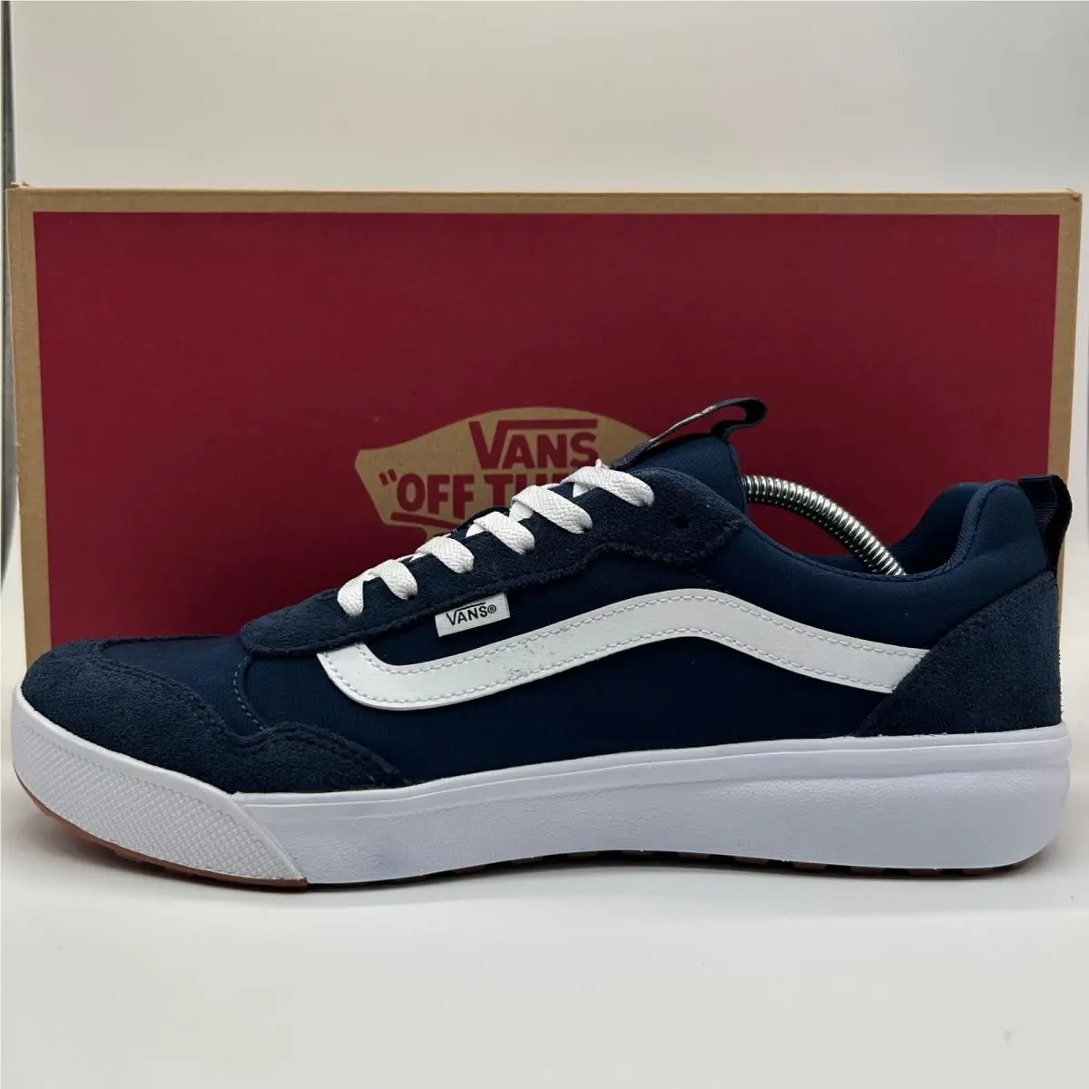 Range Exp Shoes Mens 13 Navy White Suede Canvas Low Top Skate Sneakers by Vans