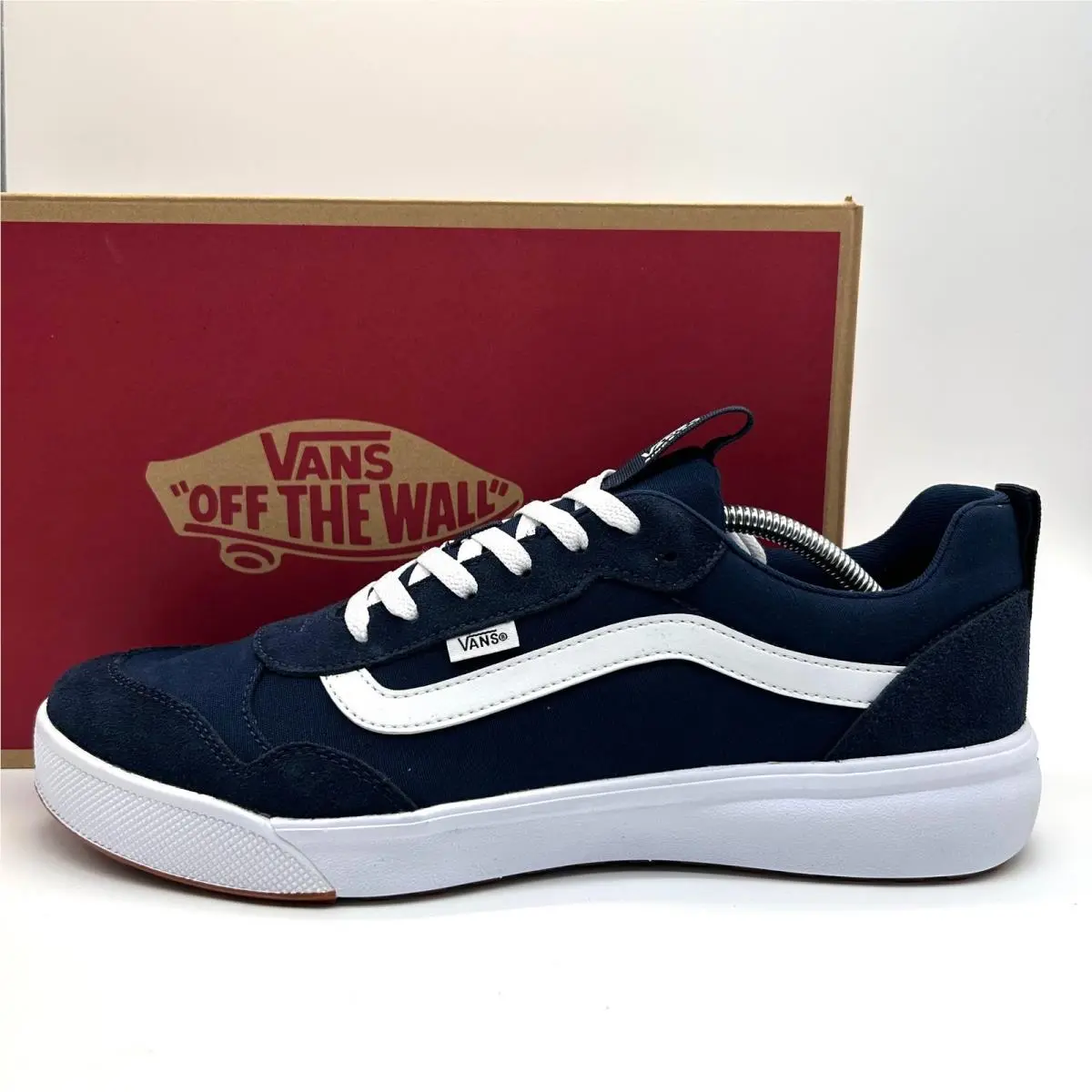 Vans Range Exp Shoes Mens 13 Navy White Suede Canvas Low Top Skater Sneakers