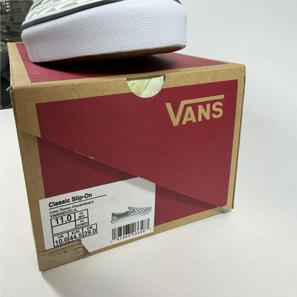 Vans shoes - Color Theory Checkerboard Slip-on - Color Theory Checkerboard - VN000BVZCJL - Iceberg Green 1