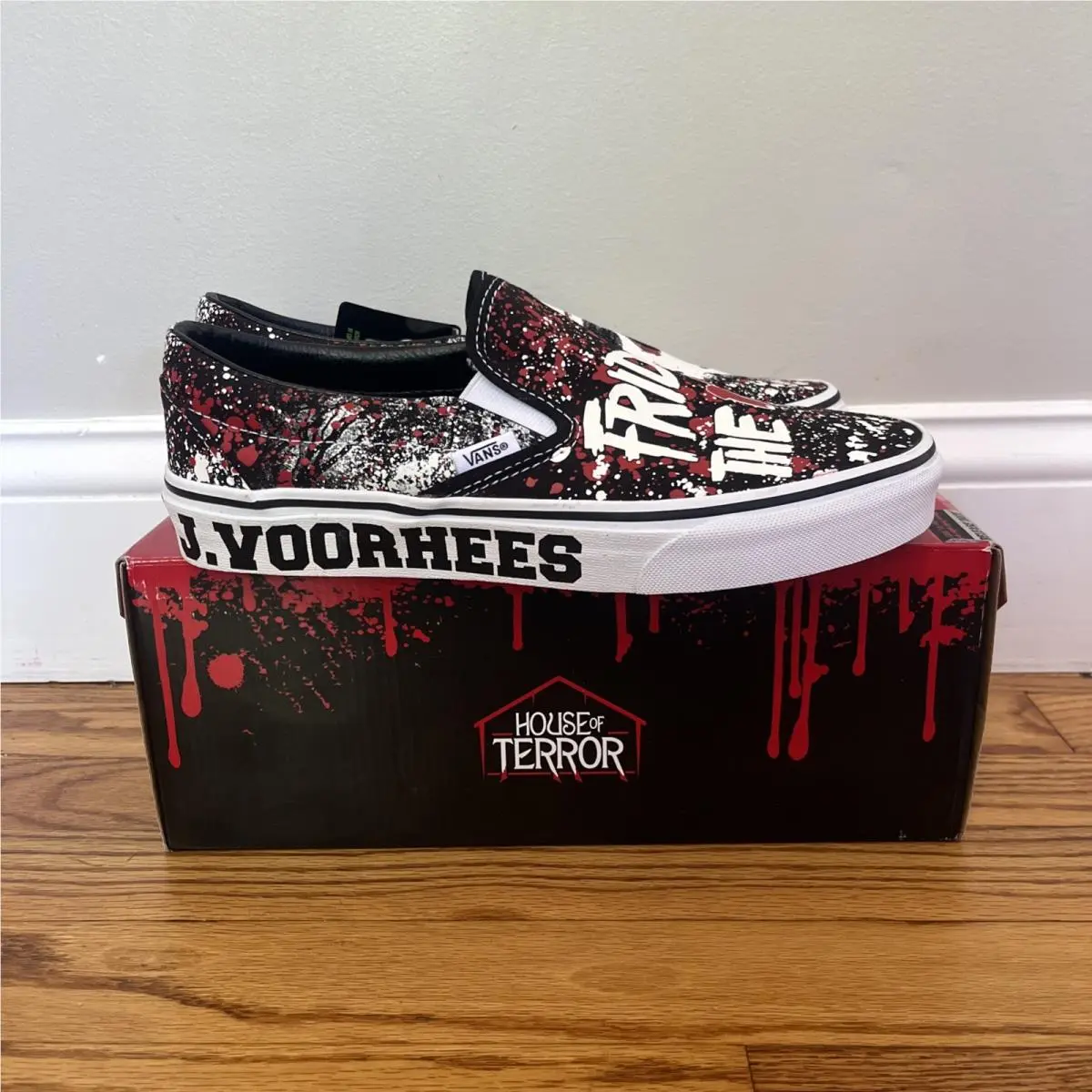 Vans X House of Terror Friday The 13th Jason Voorhees Slip On Nwob M 7.5 W 9
