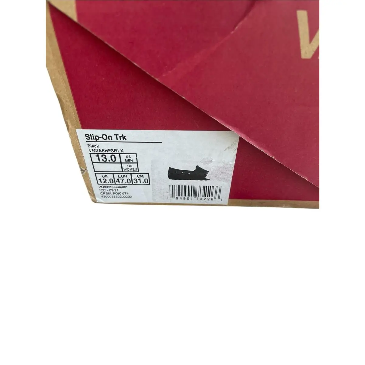 Vans shoes - Slip-On Trk - Trk - VN0A5HF8BLK - Black (UPC: 194901732266) 9