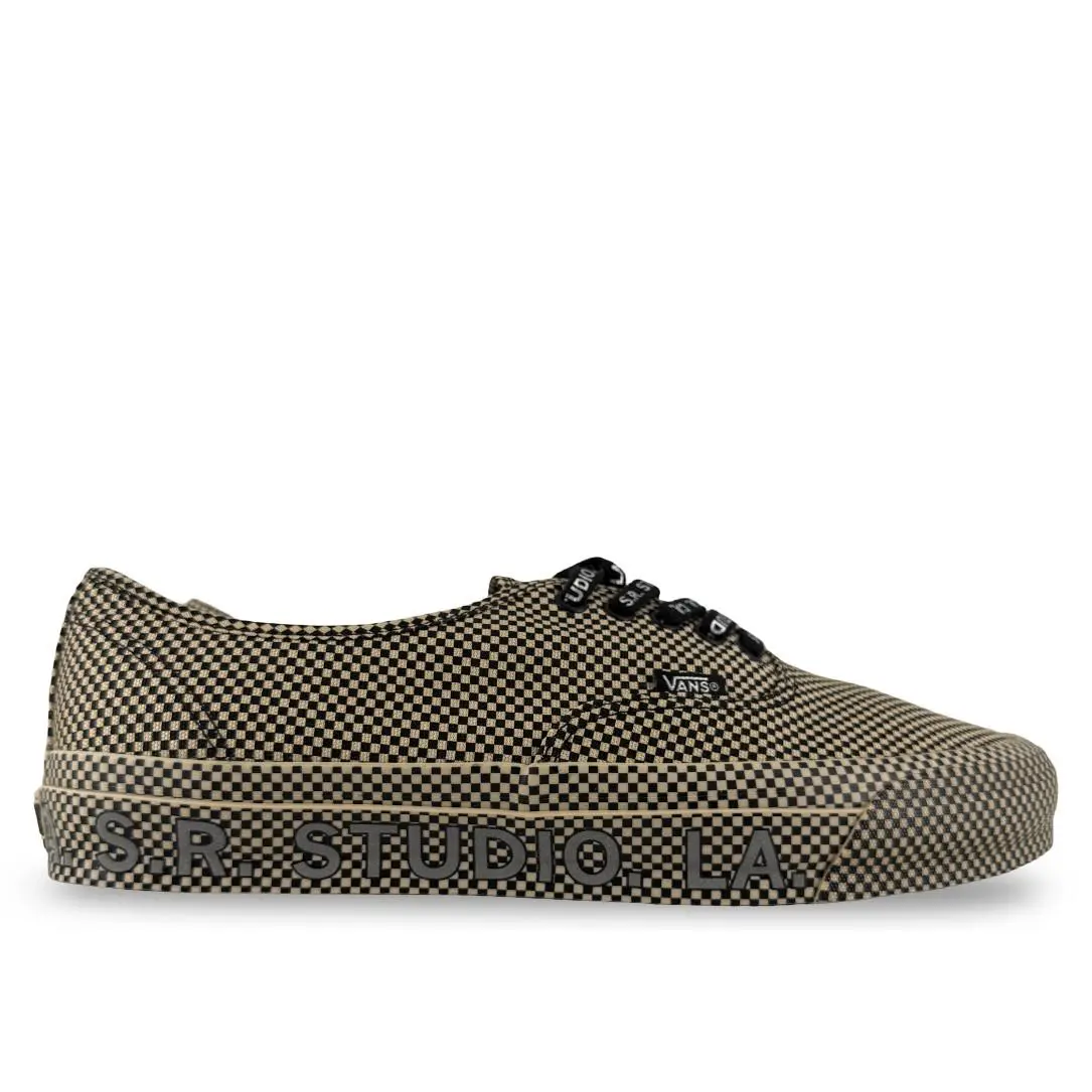 Vans Authentic 44 S.r. Studio La. Ca. Microcheck Black Beige Size 12M/13.5W - Vans 44 S.r. Studio La. Ca. Microcheck Black Beige VN - Beige, Black