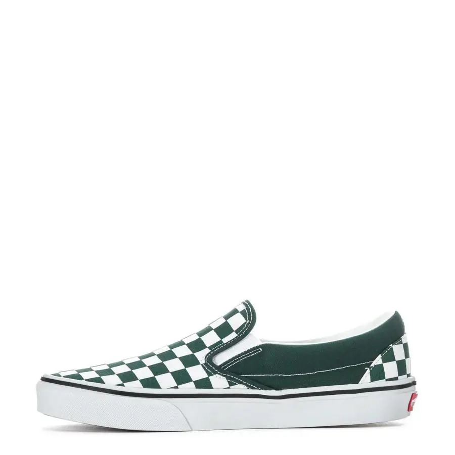 Vans Classic Slip-on Checkerboard Sneakers Men Shoes Green/white/ Size 10.5