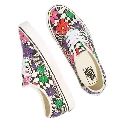 Vans Printed Floral Checkerboard/marshmallow Men`s Skate Shoes Size 11.5
