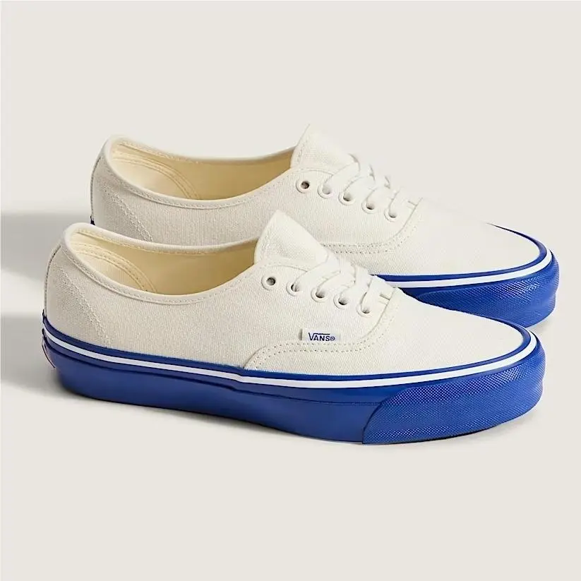 Vans Premium 44 LX Duck Canvas Shoe Men 10 Ivory Blue Low Top Cushion