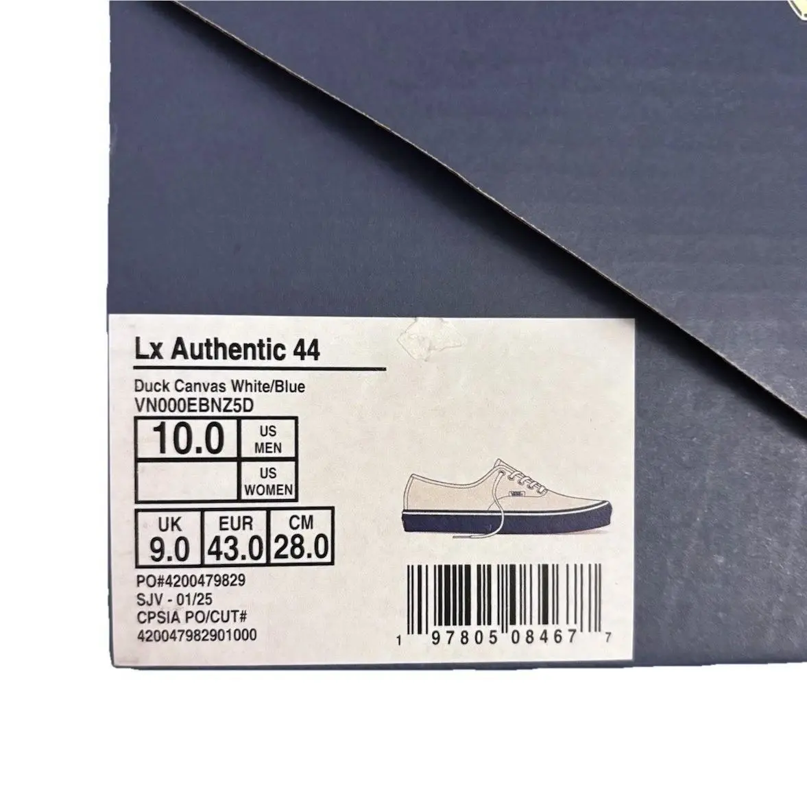 Vans shoes - Vans Lx Authentic 44 Duck Canvas White/Blue - VN000EBNZ5D - Blue (UPC: 197805084677) 6