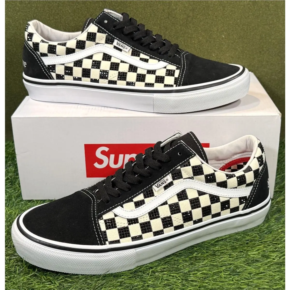 Vans Old Skool x Supreme `swarovski Black` Size 11 w/ OG All