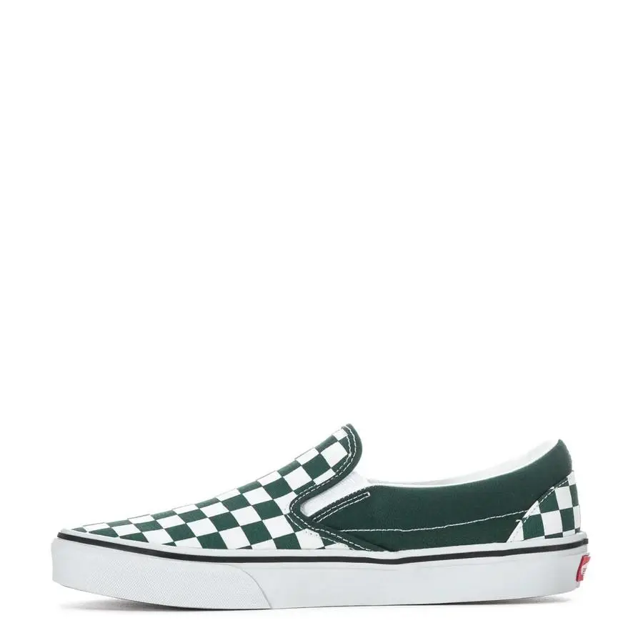 Vans Classic Slip-on Checkerboard Sneakers Men Shoes Green/white Size 10.5