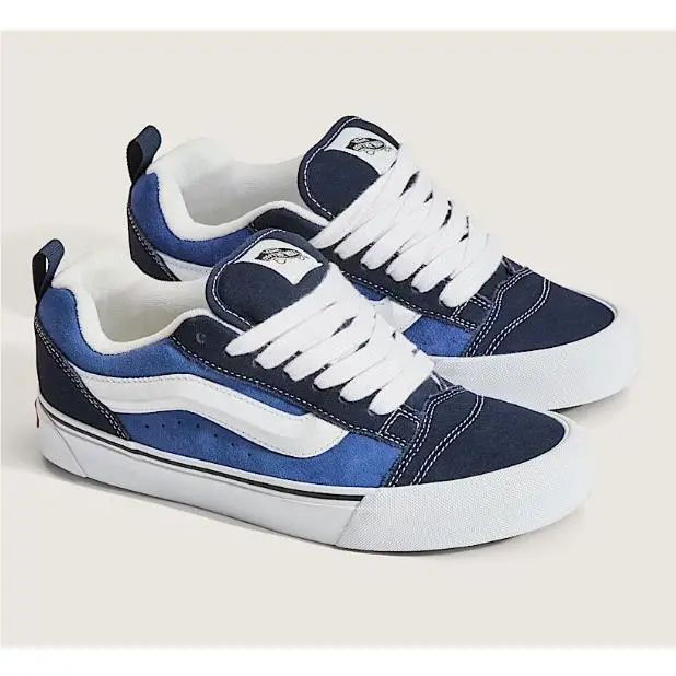 Vans Knu Skool Mens 9.5 9 1/2 Navy Blue True White Sneaker Shoes Skater