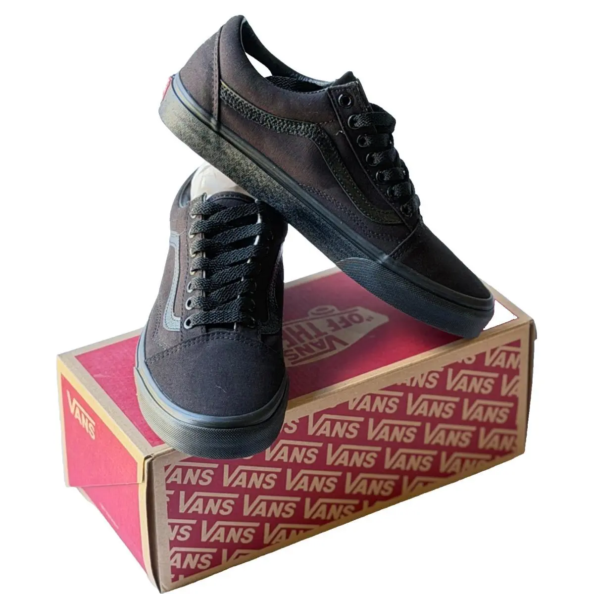 Vans Old Skool All Black Low Top Sneakers Canvas Men 8.5