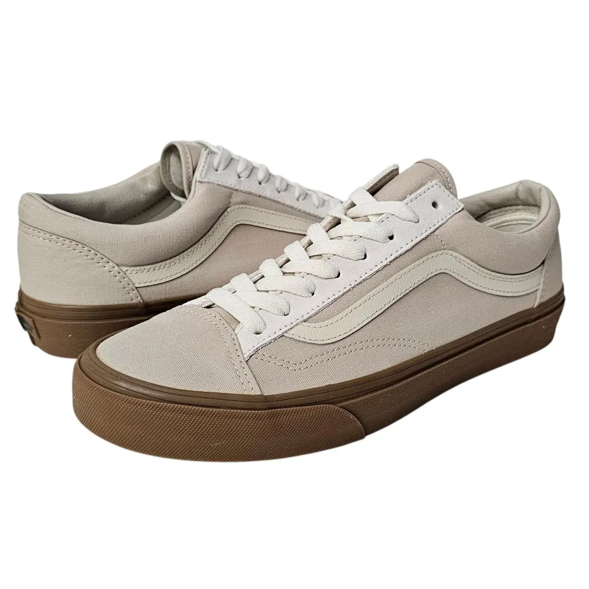 Vans Men`s 10 Style 36 Skateboard Shoes Sneakers Light Brown/white