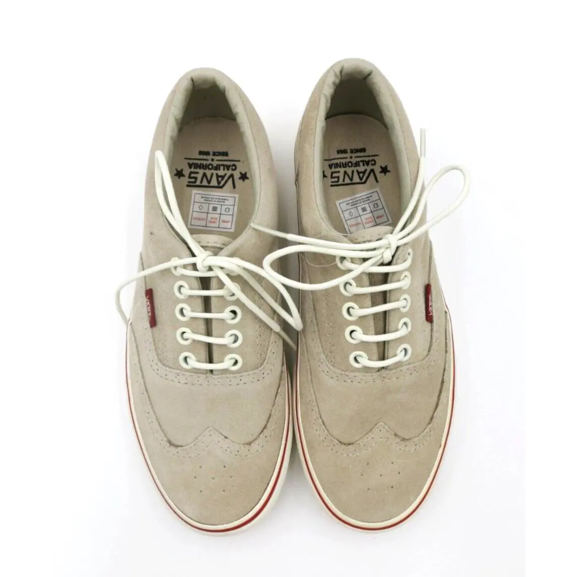 Vans Era Suede Wingtip CA Men 7 Women 8.5 Cement/marshmallow